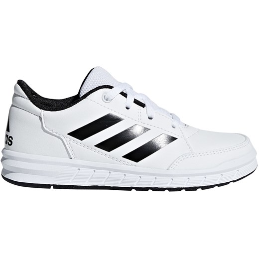 Buty sportowe dziecięce Adidas białe z tworzywa sztucznego sznurowane 