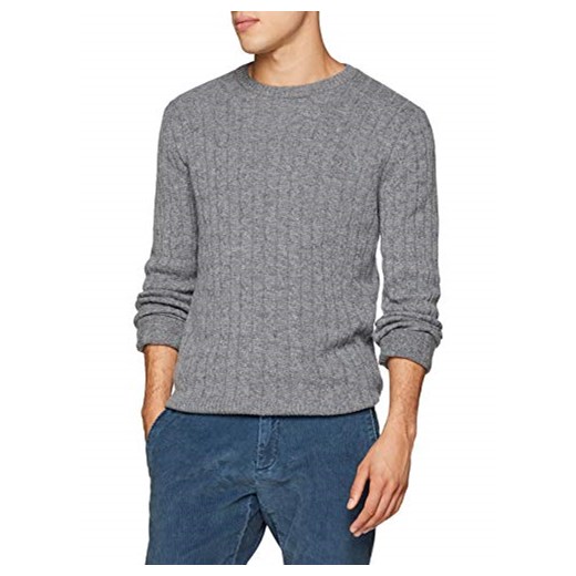Brooks Brothers męski sweter maglione Giro Collo intrecciato, kolor: szary (Grey 20)