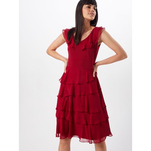 Sukienka Swing mini czerwona z krótkim rękawem z okrągłym dekoltem 