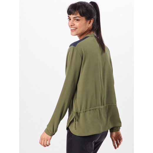 Bluzka damska G-Star Raw zielona gładka z długimi rękawami w militarnym stylu jesienna z okrągłym dekoltem 