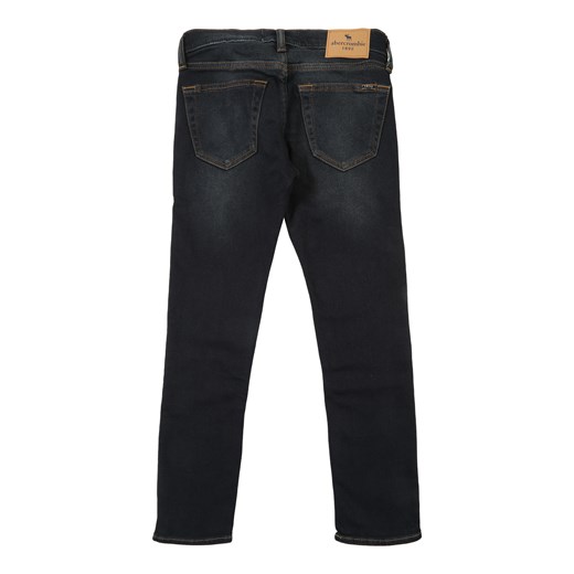 Granatowe spodnie chłopięce Abercrombie & Fitch jeansowe bez wzorów 