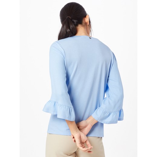 Bluzka damska Rich & Royal na wiosnę niebieska z długim rękawem ze sznurowanym dekoltem bawełniana elegancka 