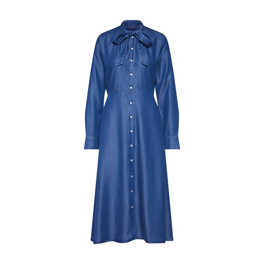 Sukienka niebieska Gant z długim rękawem casualowa z lyocellu na uczelnię midi 