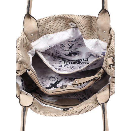 Shopper bag Suri Frey na ramię z frędzlami beżowa średnia 
