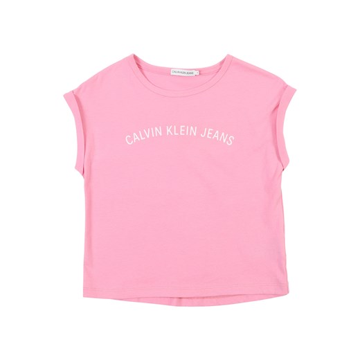 Bluzka dziewczęca Calvin Klein z krótkimi rękawami w nadruki 