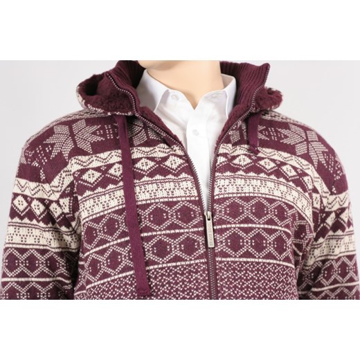 Ciepły sweter z kapturem SWBRS2013ETHICABAUBERGINE jegoszafa-pl brazowy kurtki
