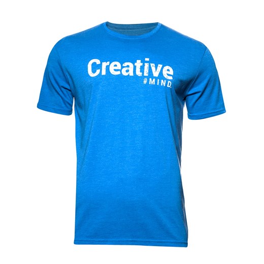 T-shirt męski w kolorze błękitnym z napisem " CREATIVE"