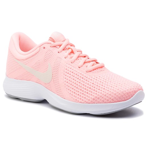 Różowe buty sportowe damskie Nike do biegania revolution bez wzorów 