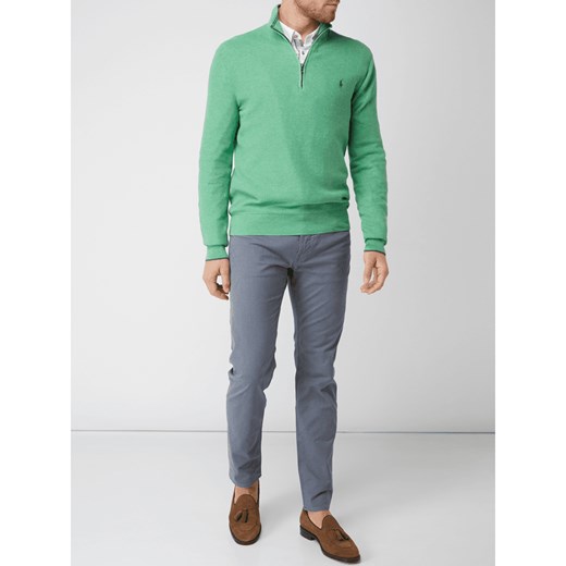 Bluza męska zielona Polo Ralph Lauren z bawełny bez wzorów 