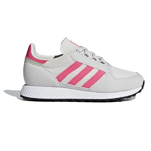Buty sportowe damskie Adidas do biegania w stylu młodzieżowym białe sznurowane gładkie 