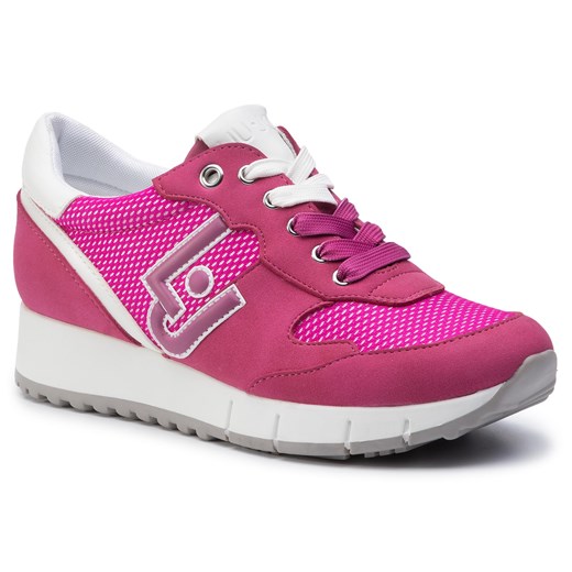Buty sportowe damskie Liu jo sneakersy młodzieżowe na wiosnę różowe ze skóry ekologicznej wiązane 