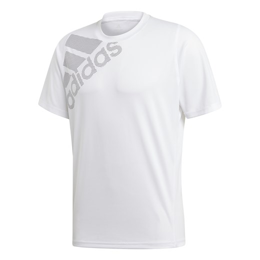 Koszulka sportowa biała Adidas Performance z napisami 