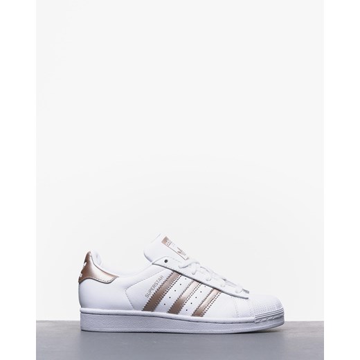Buty sportowe damskie Adidas Originals na wiosnę białe sznurowane płaskie skórzane 
