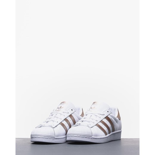 Buty sportowe damskie Adidas Originals białe płaskie na wiosnę bez wzorów 