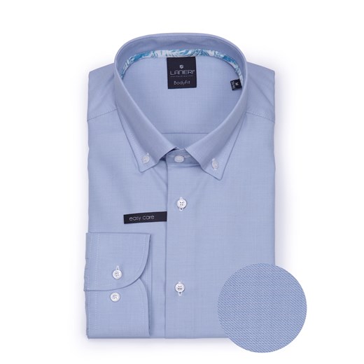Koszula niebieska - kołnierzyk button down - body fit (wzrost 176-182) Lanieri  L Lanieri.pl