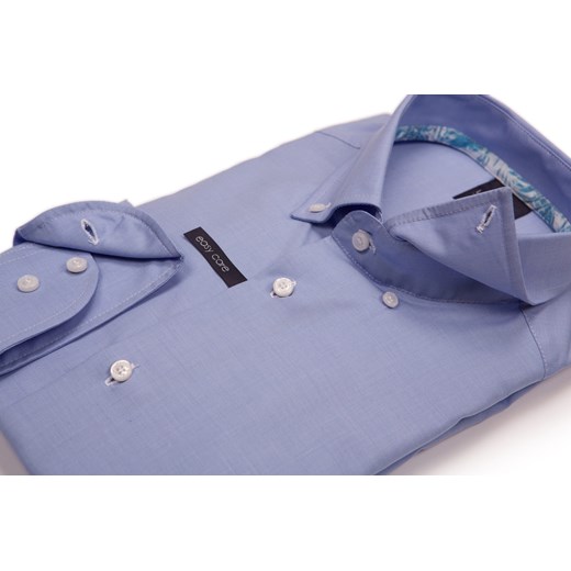 Koszula niebieska - kołnierzyk button down - body fit (wzrost 176-182)  Lanieri L Lanieri.pl