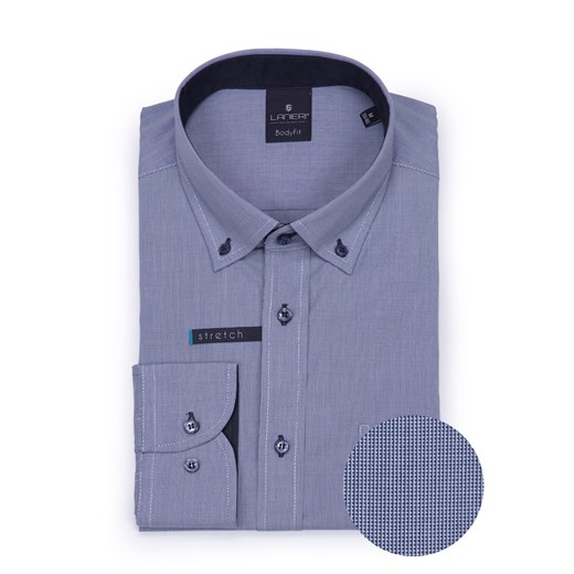 Koszula niebieska - kołnierzyk button down - body fit (wzrost 176-182) Lanieri  M Lanieri.pl