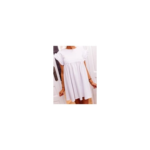 Sukienka Selfieroom biała mini z elastanu z krótkimi rękawami bez wzorów 