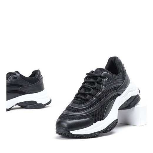 Czarne buty sportowe na grubej podeszwie Alabama - Obuwie  Royalfashion.pl 39 