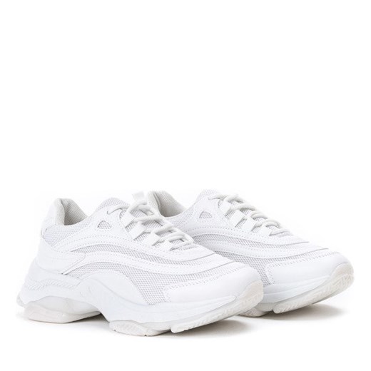 Białe buty sportowe na grubej podeszwie Alabama - Obuwie  Royalfashion.pl 39 