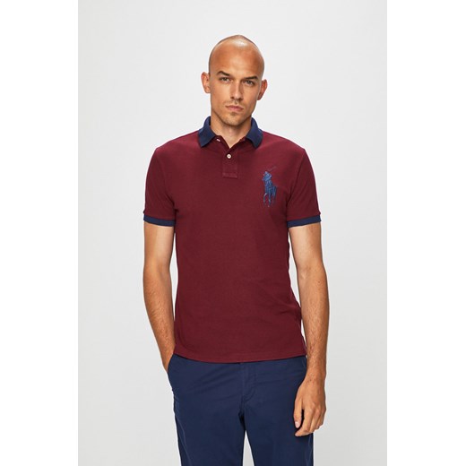 T-shirt męski Polo Ralph Lauren brązowy z krótkim rękawem 