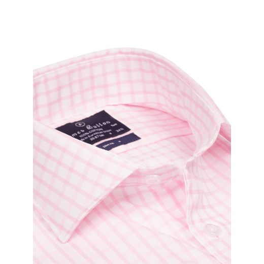 Check Pink Two-Ply Cotton Luxury Twill Slim Fit Shirt 39 cm wydłużony 69 cm SLIM FIT