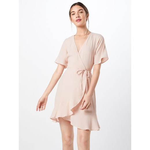 Sukienka New Look z krótkim rękawem różowa biznesowa kopertowa casual mini 