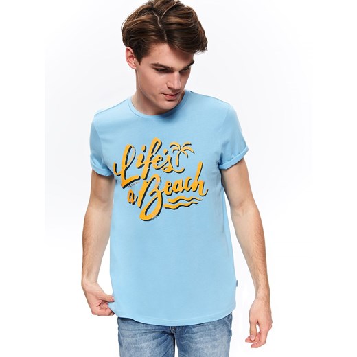 T-shirt męski Top Secret niebieski 