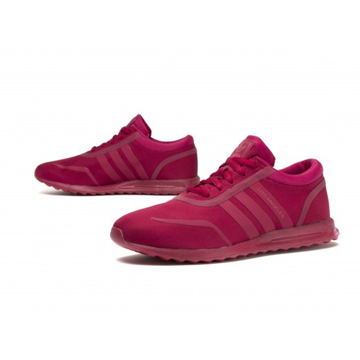 Buty sportowe damskie Adidas los angeles trainer czerwone płaskie gładkie na wiosnę 