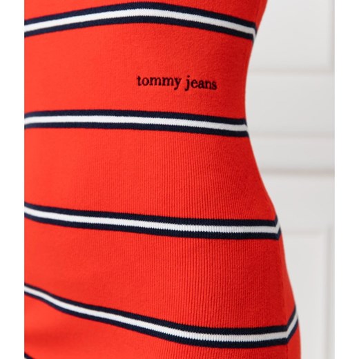 Sukienka Tommy Jeans na spacer bez rękawów w paski 