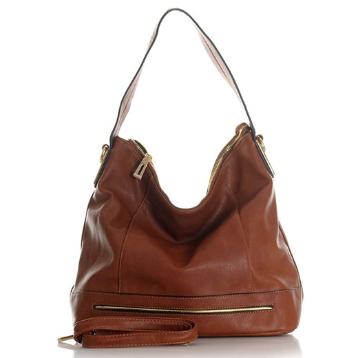 Luksusowa torebka damska brąz camel NIKE ELEGANCE verostilo bialy damskie