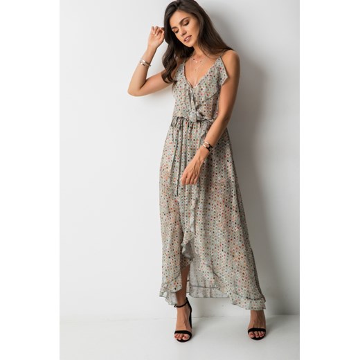 Scarlett Sukienka Maxi Print Khaki