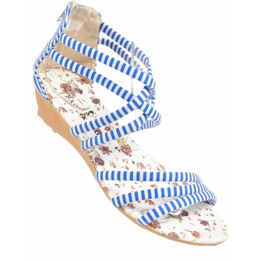 Baolikang sandały damskie niebieskie z niskim obcasem płaskie 