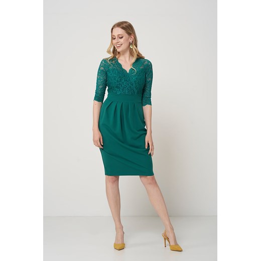 Zielona sukienka By 20inlove midi z elastanu