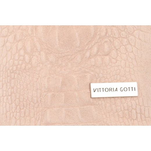 Listonoszka Vittoria Gotti różowa skórzana średnia bez dodatków 