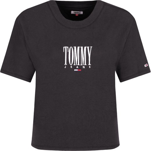 Tommy Jeans bluzka damska z okrągłym dekoltem czarna casualowa z krótkim rękawem 