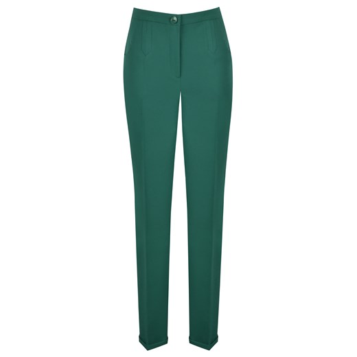 Zielone spodnie damskie Prettyone gładkie casual 