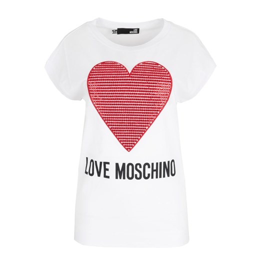 Bluzka damska biała Love Moschino z krótkim rękawem 