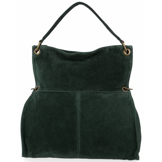 Shopper bag Vittoria Gotti bez dodatków zielona 