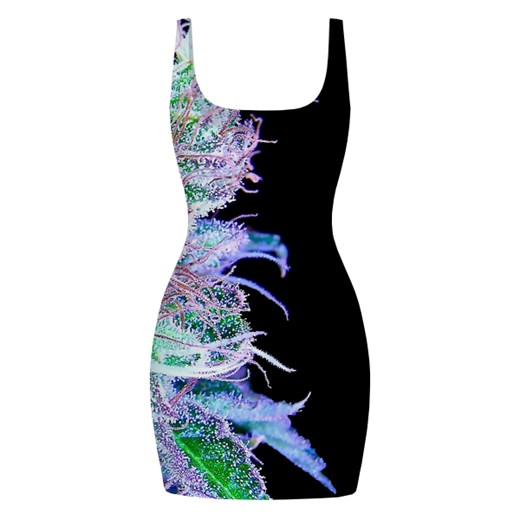Sukienka Urbanpatrol z okrągłym dekoltem z nadrukami mini na ramiączkach 