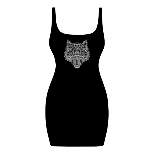 Sukienka Urbanpatrol czarna na ramiączkach mini na uczelnię dopasowana 