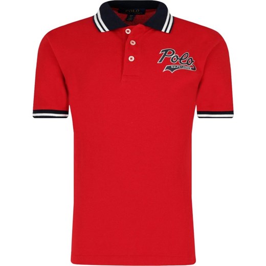 Czerwony t-shirt chłopięce Polo Ralph Lauren z krótkim rękawem 