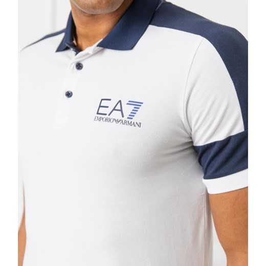 T-shirt męski Ea7 biały z krótkim rękawem 