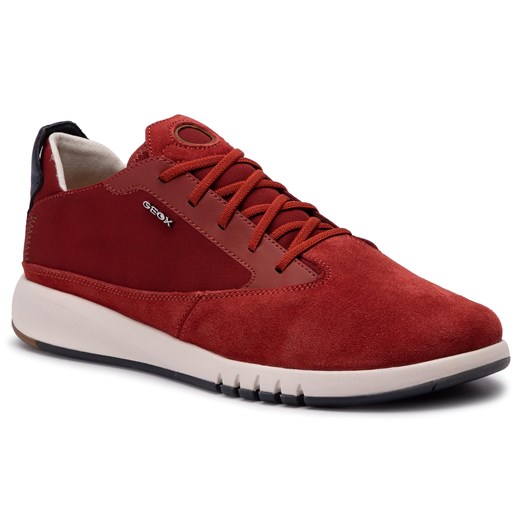 Buty sportowe męskie Geox sznurowane czerwone 