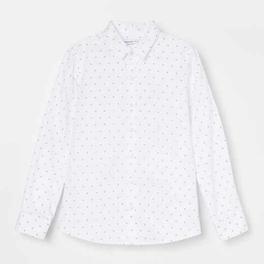 Biała koszula chłopięca Reserved w abstrakcyjnym wzorze 