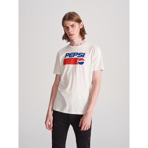Reserved - T-shirt z nadrukiem Pepsi - Biały Reserved  L 