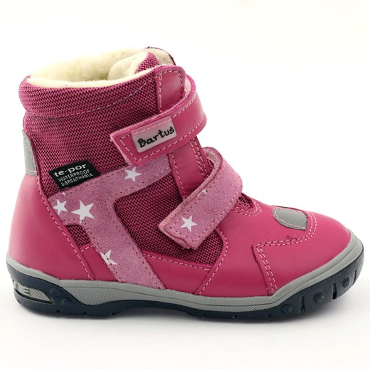 Buty zimowe dziecięce Bartuś na rzepy różowe 