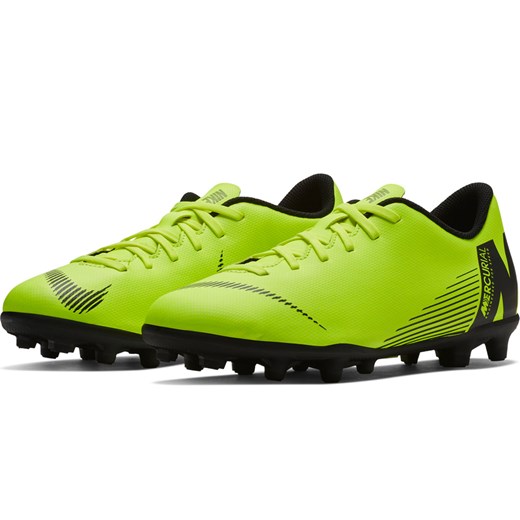 Nike Football buty sportowe dziecięce zielone sznurowane bez wzorów wiosenne 