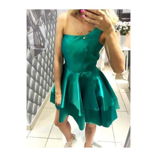 Sukienka elegancka zielona satynowa na bal 
