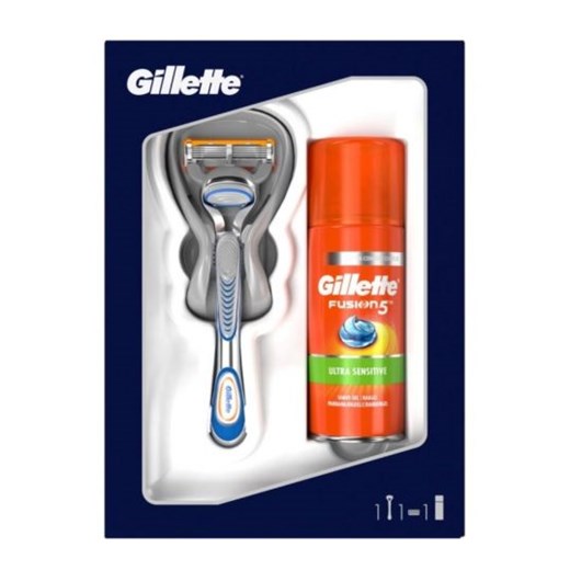 Gillette Fusion5 zestaw maszynka do golenia + Fusion5 Ultra Sensitive żel do golenia 75ml Gillette   Horex.pl